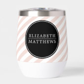 名前をカスタムするミニマルストライプリストブラック赤面ピンク (正面)