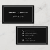 名前をカスタムするミニマルタイポグラフィ白黒 名刺 (正面/裏面)