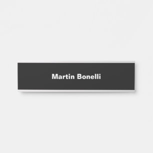 名前をカスタムするミニマルモダン白黒 サインプレート