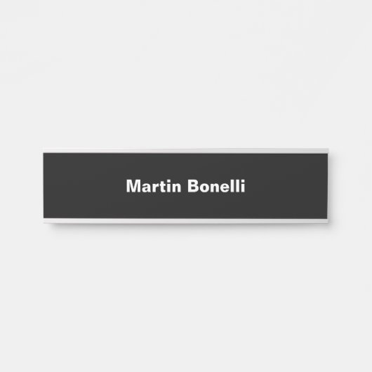 名前をカスタムするミニマルモダン白黒 サインプレート (正面)