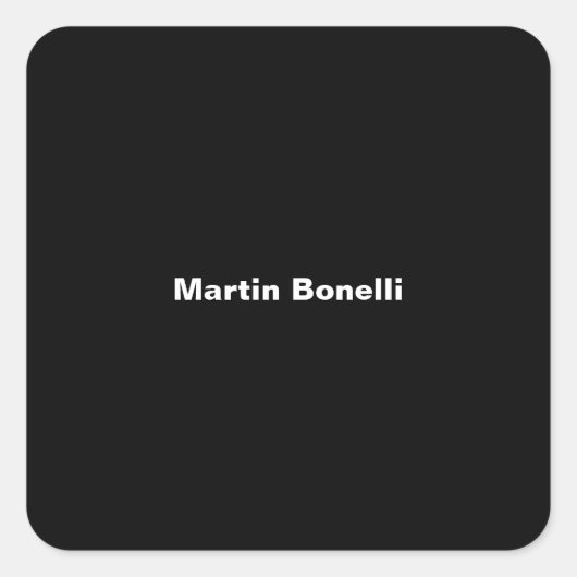 名前をカスタムするミニマルモダン白黒 スクエアシール (正面)