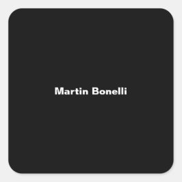 名前をカスタムするミニマルモダン白黒 スクエアシール