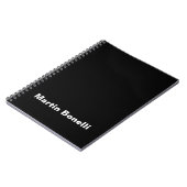 名前をカスタムするミニマルモダン白黒 ノートブック (左側)