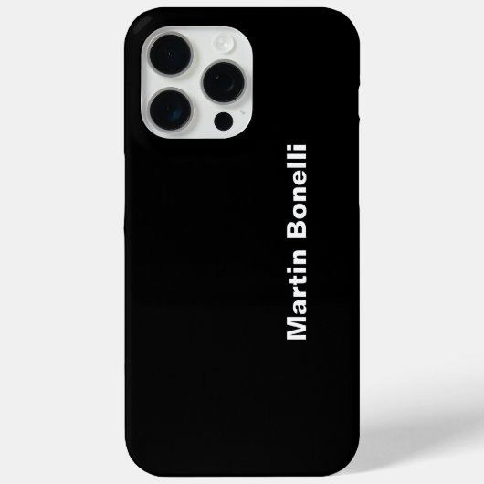 名前をカスタムするミニマルモダン白黒 Case-Mate iPhoneケース (裏面)