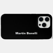 名前をカスタムするミニマルモダン白黒 Case-Mate iPhoneケース (裏面 (横))