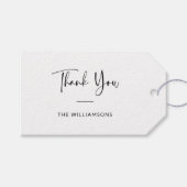 名前をカスタムするミニマル白黒ありがとう ギフトタグ (正面(横))