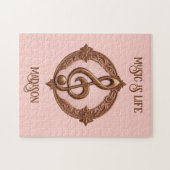 名前をカスタムするミュージカルクレフ、 音符記号注 ジグソーパズル (横)