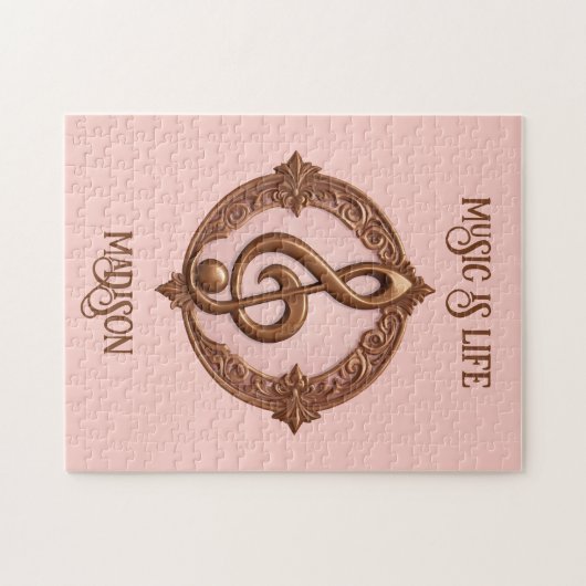 名前をカスタムするミュージカルクレフ、 音符記号注 ジグソーパズル (横)