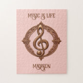 名前をカスタムするミュージカルクレフ、 音符記号注 ジグソーパズル (縦)