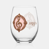 名前をカスタムするミュージカルクレフ、 音符記号注 ステムなしワイングラス (正面)