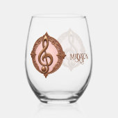 名前をカスタムするミュージカルクレフ、 音符記号注 ステムなしワイングラス (裏面)