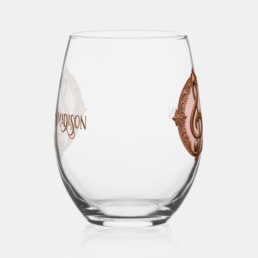 名前をカスタムするミュージカルクレフ、 音符記号注 ステムなしワイングラス (左)