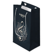 名前をカスタムするミュージカルクレフ、 音符記号注 スモールペーパーバッグ (正面アングル)