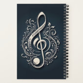 名前をカスタムするミュージカルクレフ、 音符記号注 ノートブック (裏面)