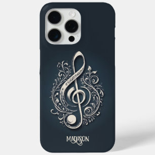 名前をカスタムするミュージカルクレフ、 音符記号注 iPhone 15 PRO MAXケース