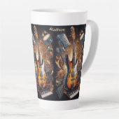 名前をカスタムするミュージカル楽器 カフェラテマグ (右アングル)