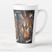 名前をカスタムするミュージカル楽器 カフェラテマグ (右)