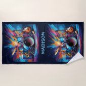 名前をカスタムするミュージカル楽器 ビーチタオル (正面)