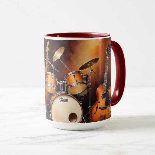 名前をカスタムするミュージカル楽器 マグカップ (正面右)