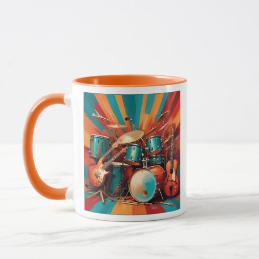 名前をカスタムするミュージカル楽器 マグカップ (左)