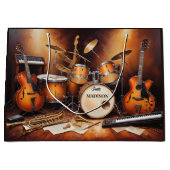 名前をカスタムするミュージカル楽器 ラージペーパーバッグ (正面)