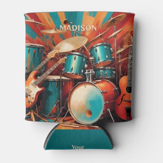 名前をカスタムするミュージカル楽器 缶クーラー (正面)