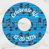 名前をカスタムするミュージックノート ワイングラスタグ (正面)