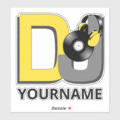 名前をカスタムするミュージックDJ シール (シート)