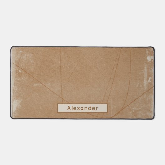 名前をカスタムするムーディ動揺してテラコッタオフィス デスクマット (正面)