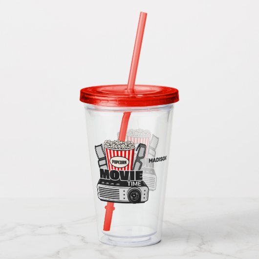 名前をカスタムするムービー時間 アクリルタンブラー (裏面)