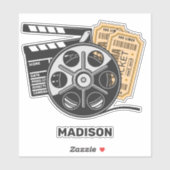 名前をカスタムするムービー シール (シート)