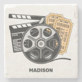 名前をカスタムするムービー ストーンコースター (正面)