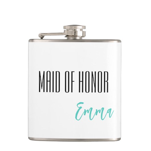 名前をカスタムするメイド・オブ・オーナー(花嫁付き添い人)フラスコ フラスク (正面)