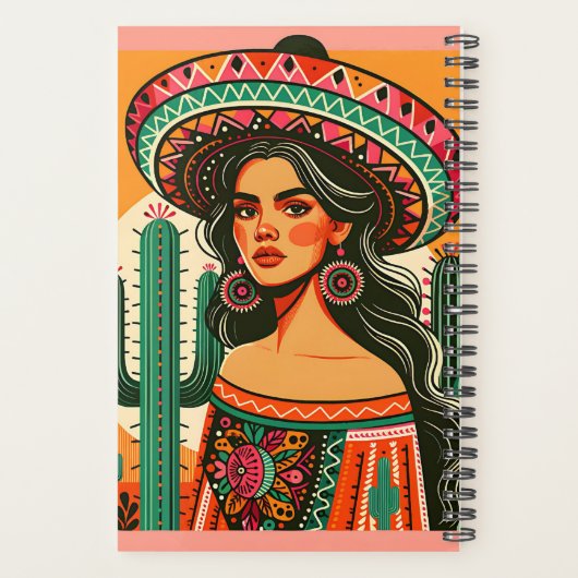 名前をカスタムするメカラフルキシカンフィエスタサボテン プランナー手帳 (裏面)