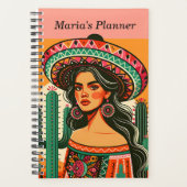 名前をカスタムするメカラフルキシカンフィエスタサボテン プランナー手帳 (正面)