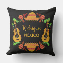 名前をカスタムするメキシコイラストレーション装飾用クッション
