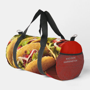名前をカスタムするメキシコ料理 ダッフルバッグ