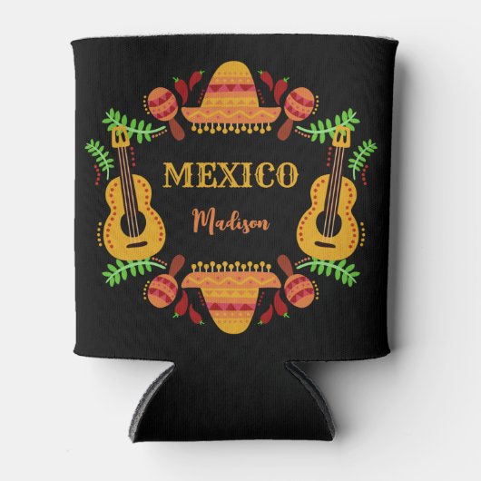 名前をカスタムするメキシコ 缶クーラー (正面)