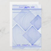 名前をカスタムするメッセージジオメトリブルー抽象芸術 便箋 (正面/裏面)