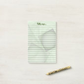 名前をカスタムするメッセージライターパステルグリーンジオメトリ ポストイット (デスク上)