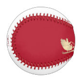 名前をカスタムするメリークリスマスサンタトナカイ金ゴールド 野球ボール (正面左)