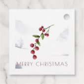 名前をカスタムするメリークリスマスベリーメッセージカード フェイバータグ (裏面)