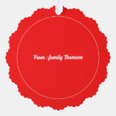 名前をカスタムするメリークリスマス紙オーナメントツリー オーナメントカード (裏面)