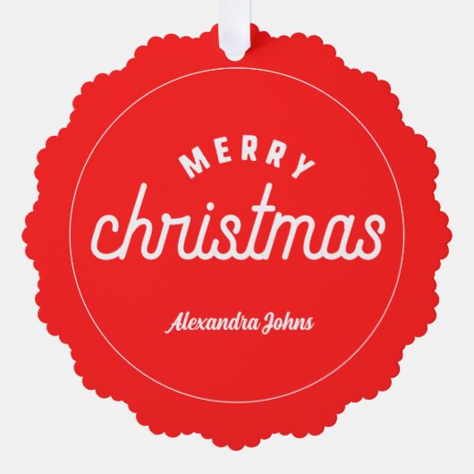 名前をカスタムするメリークリスマス紙オーナメントツリー オーナメントカード (正面)