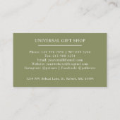 名前をカスタムするモスサージオリーブグリーンホワイトモノグラム 名刺 (裏面)