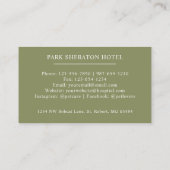 名前をカスタムするモスサージオリーブグリーンホワイトモノグラム 名刺 (裏面)