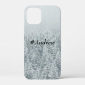 名前をカスタムするモダンの上品なビンターの木グレー Case-Mate iPhoneケース (裏面)