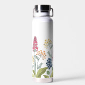 名前をカスタムするモダンの結婚野花（白） ウォーターボトル (背面)