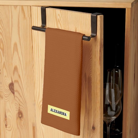 名前をカスタムするモダンエレガントモノグラム茶 キッチンタオル