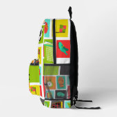 名前をカスタムするモダンサッカーサッカーパタン黒 プリントバックパック (右)